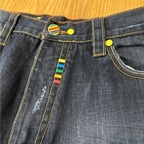 Vintage COOGI Australia Blue Denim Baggy Jeans Rainbow Logo 90s Hip Hop SZ 38X34 - Picture 5 of 14